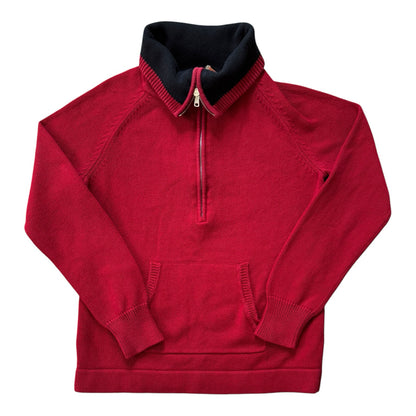 Woman's Medium Ralph Lauren Red High Neck 1/4 Zip Jumper