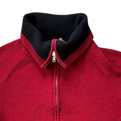 Woman's Medium Ralph Lauren Red High Neck 1/4 Zip Jumper