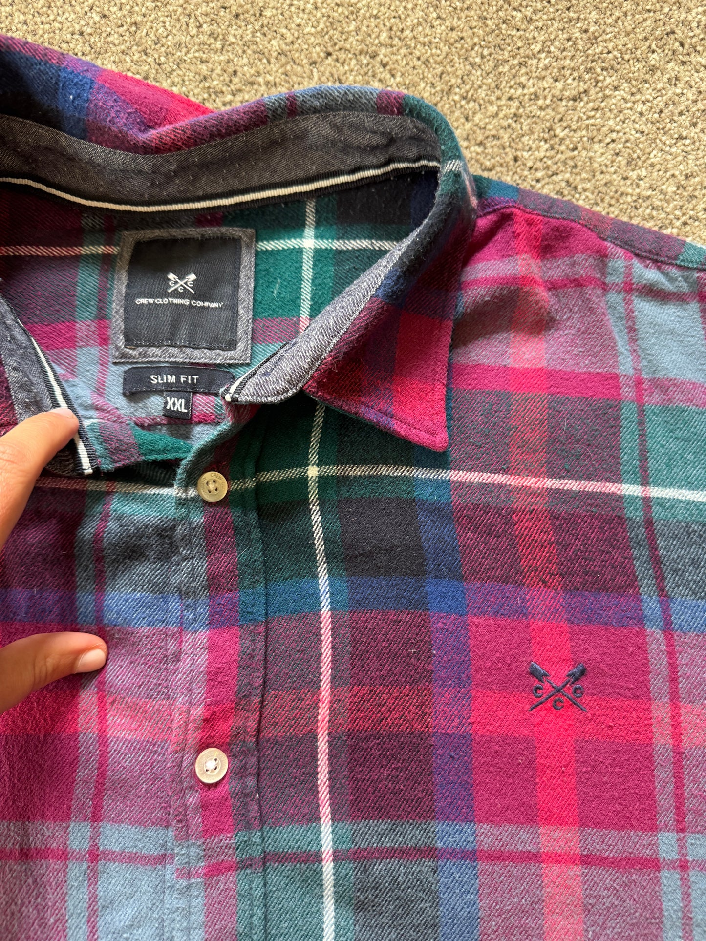 XXL Crew Pink Tartan Flannel Shirt