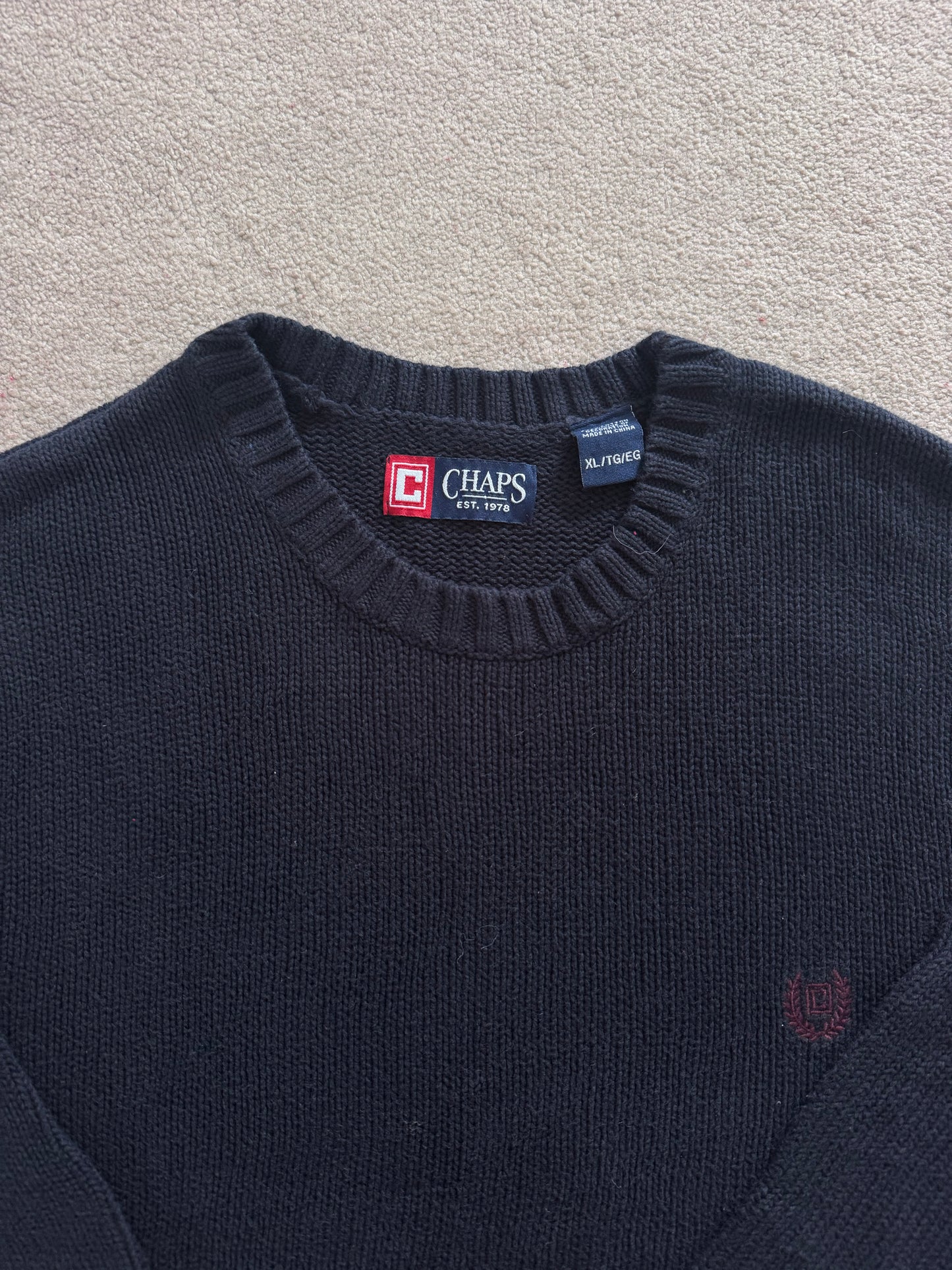 Extra large Chaps Navy Heavy Knitted Jumper
