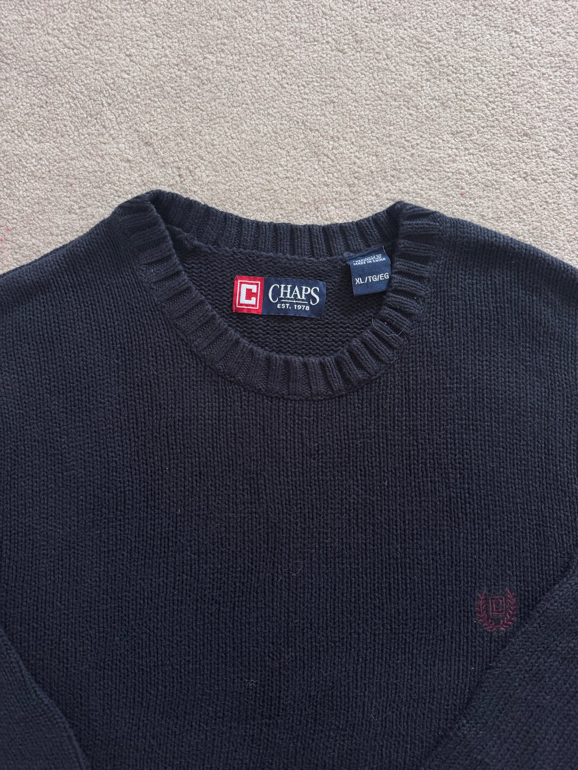 Extra large Chaps Navy Heavy Knitted Jumper