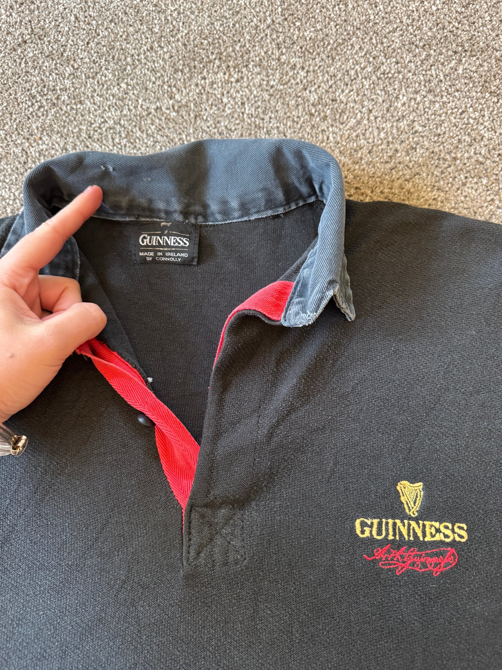 XXL Guinness Black Rugby Shirt