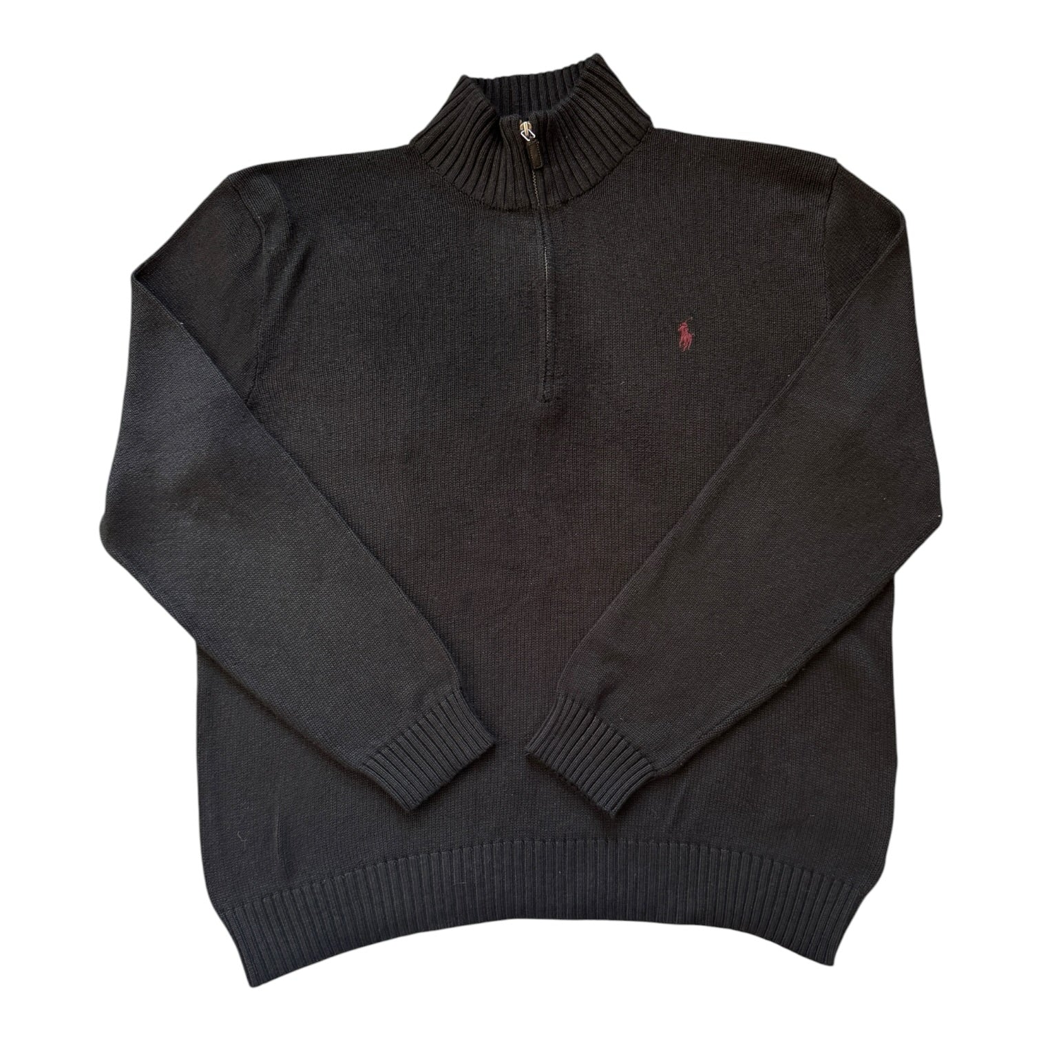 Large Ralph Lauren Black Knitted 1/4 Zip