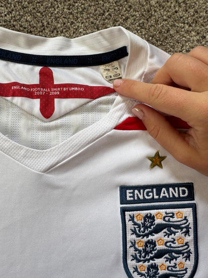 2007-09 Small Umbro White England Football Shirt