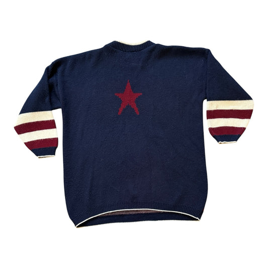 Woman's Extra large Private Eyes USA Flag Style Knitted Jumper