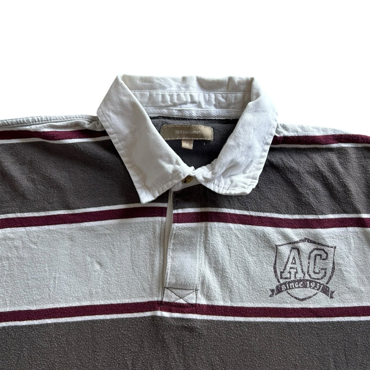 Medium Tex White and Brown Rugby Shirt