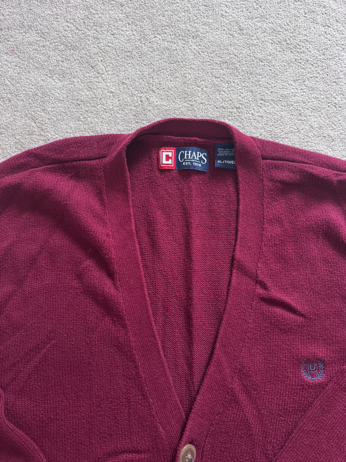 Extra large Chaps Burgundy Red Cardigan