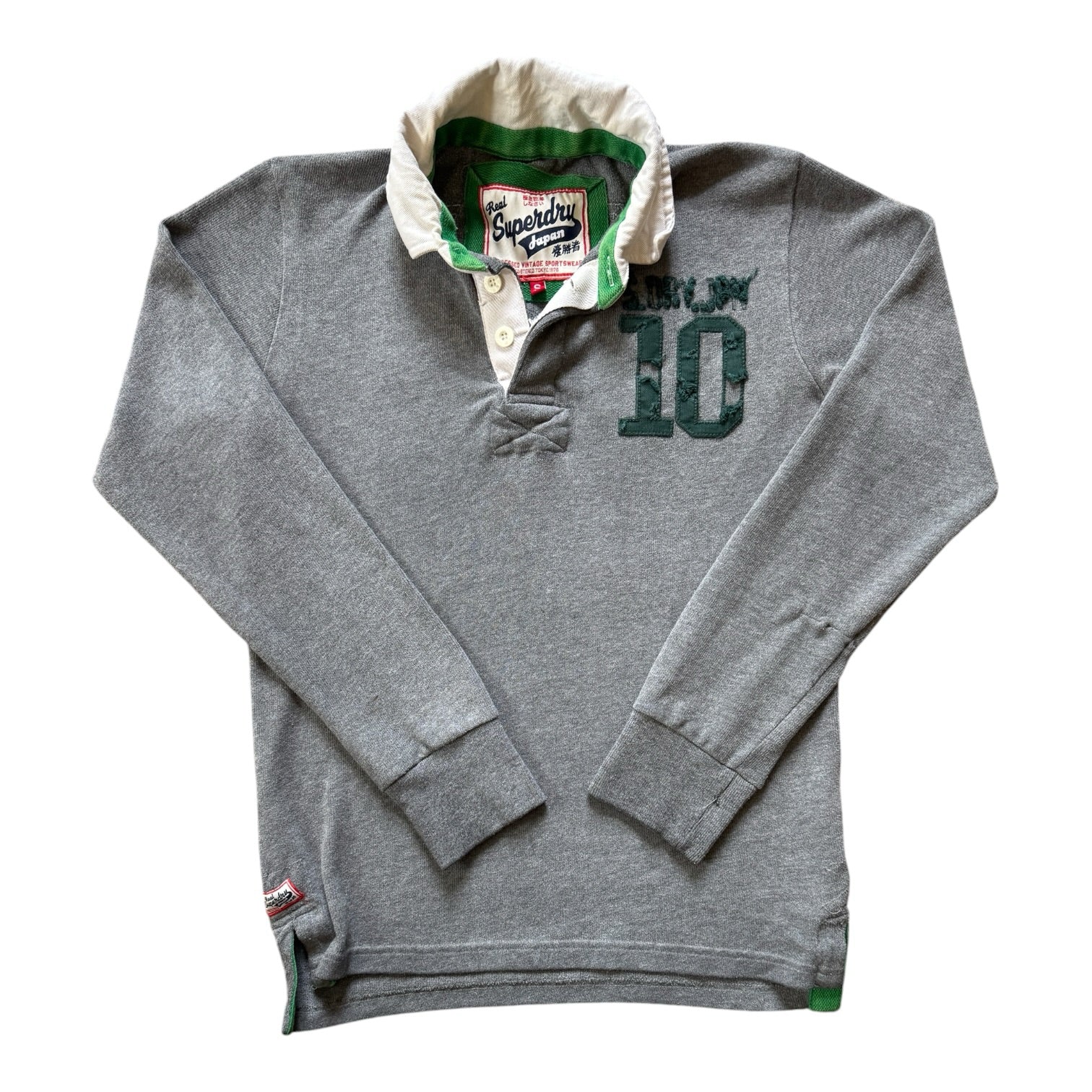 Small Superdry Heavy Weight Grey Rugby Shirt