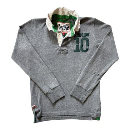 Small Superdry Heavy Weight Grey Rugby Shirt