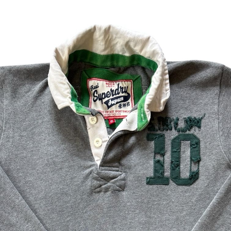 Small Superdry Heavy Weight Grey Rugby Shirt