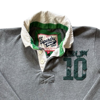 Small Superdry Heavy Weight Grey Rugby Shirt