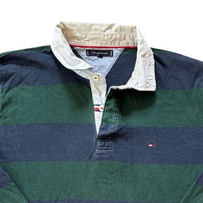 Extra large Tommy Hilfiger Green and Navy Rugby Shirt