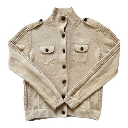 Woman's Large Ralph Lauren Beige Military Style Cardigan
