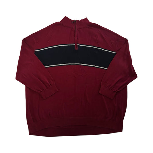 6XL Nautica Burgundy Red 1/4 Zip Jumper
