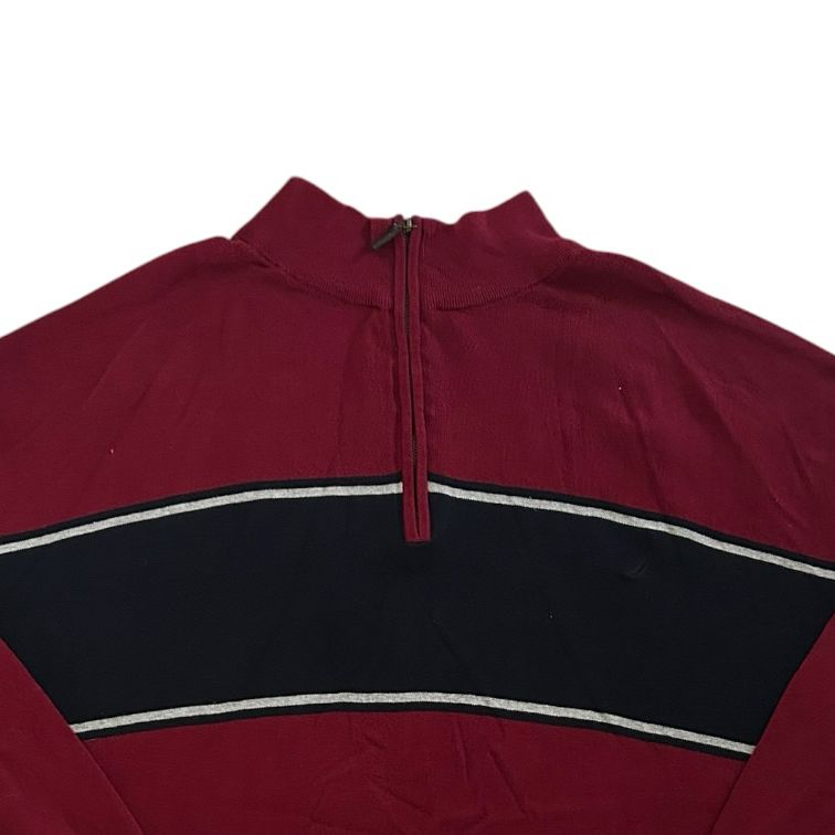 6XL Nautica Burgundy Red 1/4 Zip Jumper