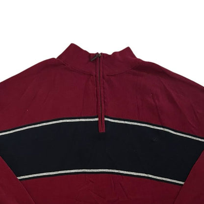 6XL Nautica Burgundy Red 1/4 Zip Jumper