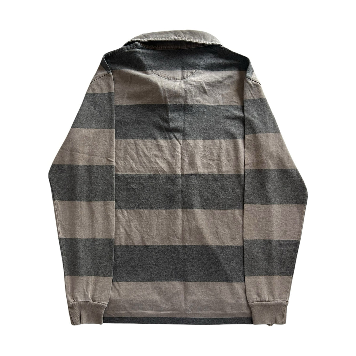 Medium Zara Man Grey and Beige Rugby Shirt