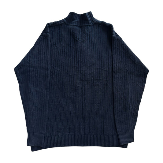 Large Tommy Hilfiger Navy Ribbed 1/4 Zip