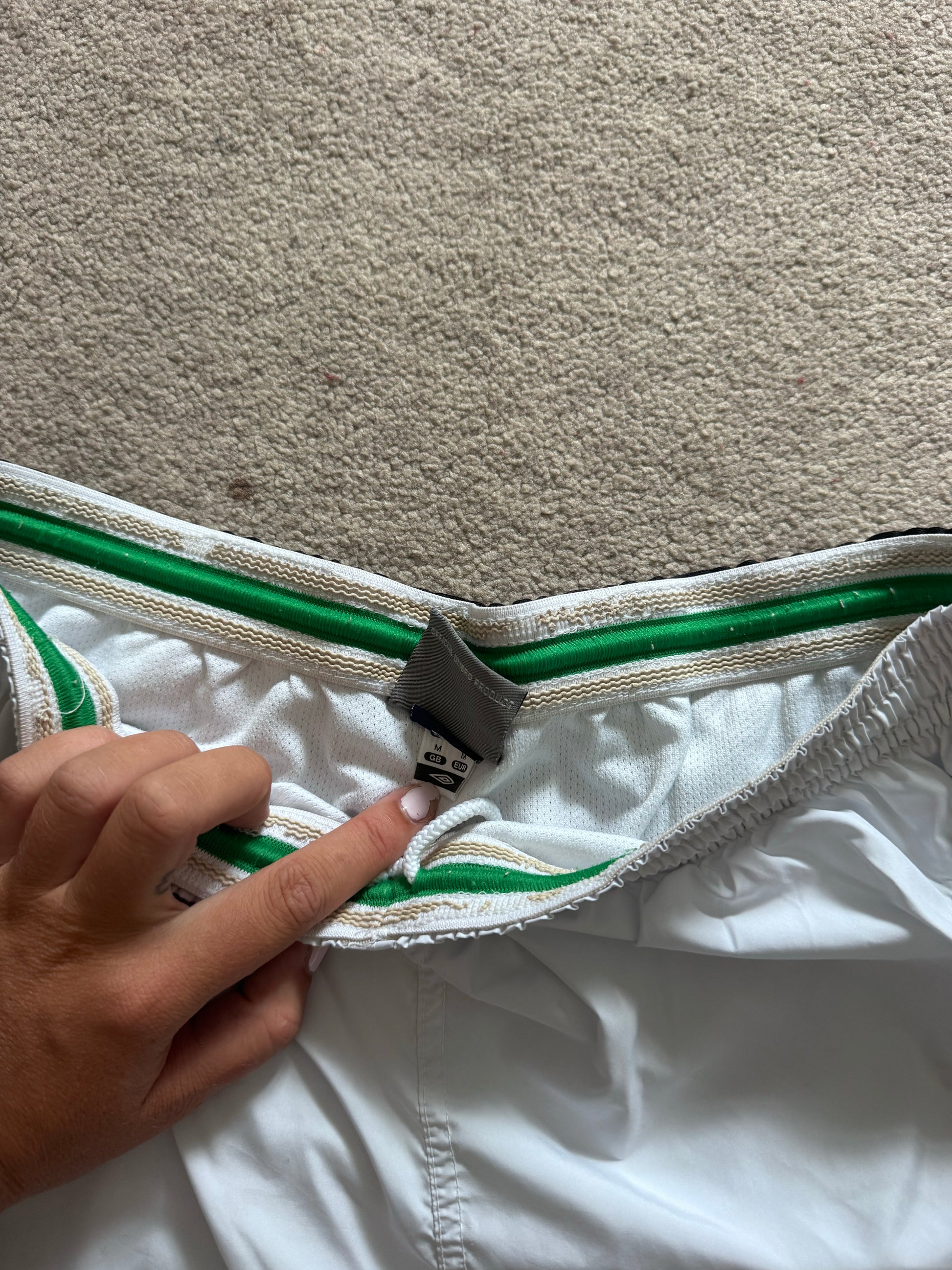 Medium Umbro White Celtic Football Shorts