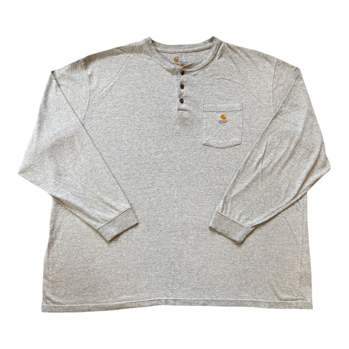 4XL Carhartt Grey Henley Long Sleeved T-Shirt