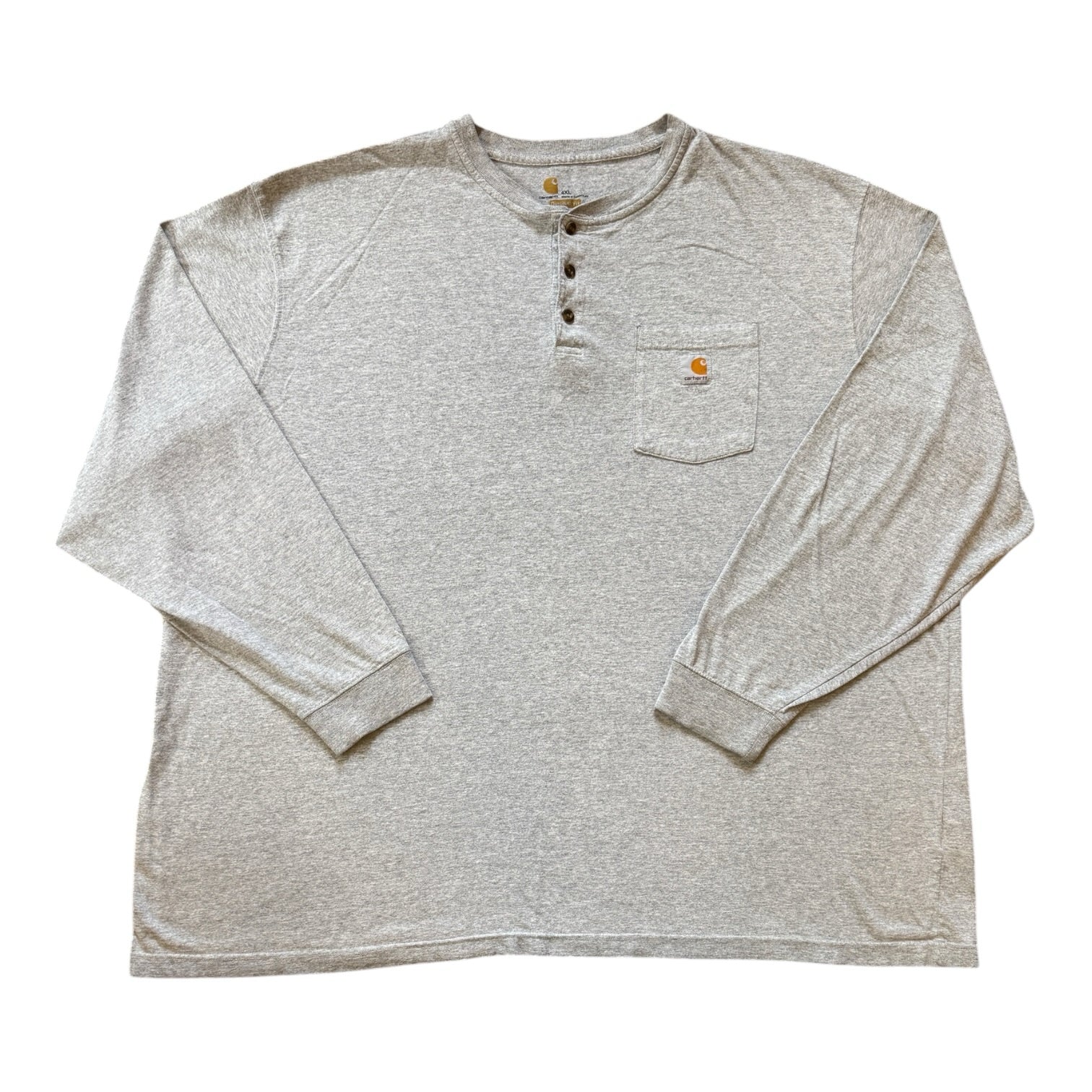 4XL Carhartt Grey Henley Long Sleeved T-Shirt