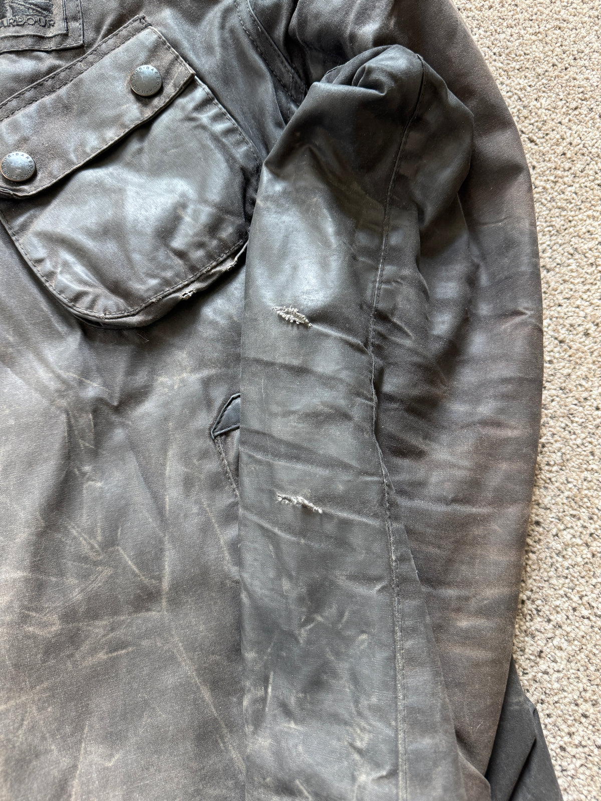 Woman's Extra large Barbour x Steve McQueen Bonner Biker Wax Jacket in a Browny Colour