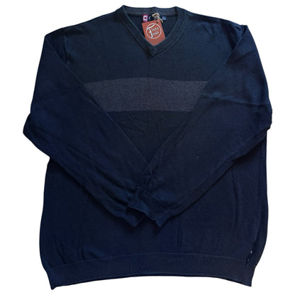 Extra large Chaps Navy and Grey V-Neck Jumper