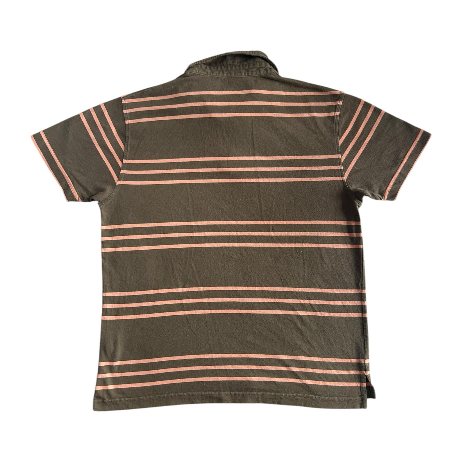 Medium Quebramar Olive Green and Salmon Rugby Shirt