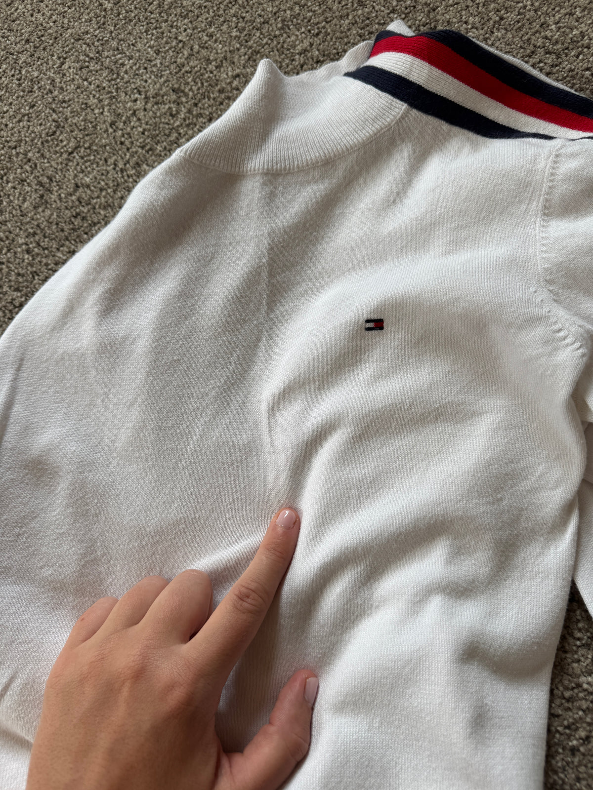 Woman's Extra small Tommy Hilfiger White High Neck Jumper