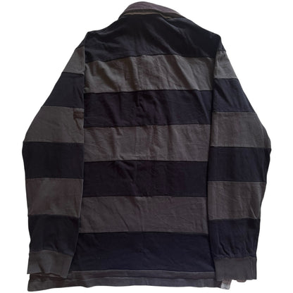 Medium Mike Davis Brown Striped Rugby Shirt