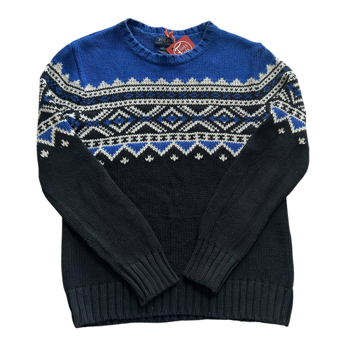 Aged 10-12 Ralph Lauren Blue and Black Knitted Jumper