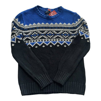 Aged 10-12 Ralph Lauren Blue and Black Knitted Jumper