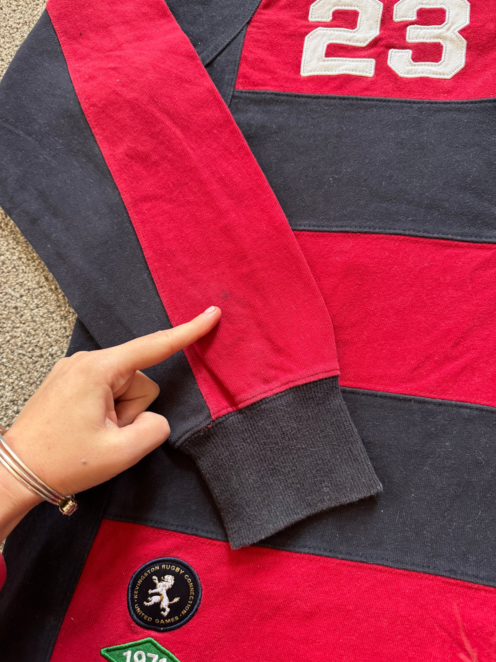 Medium Kevingston Red Lancashire GB Rugby Shirt