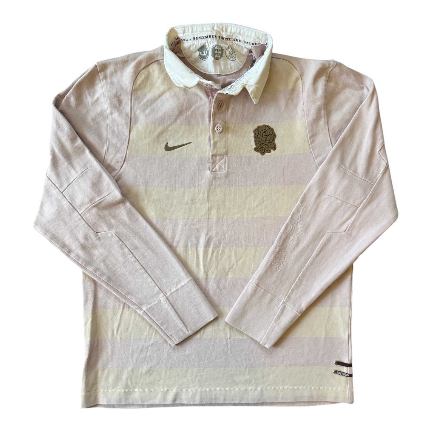 Medium Nike Pink and Cream England Rugby Shirt