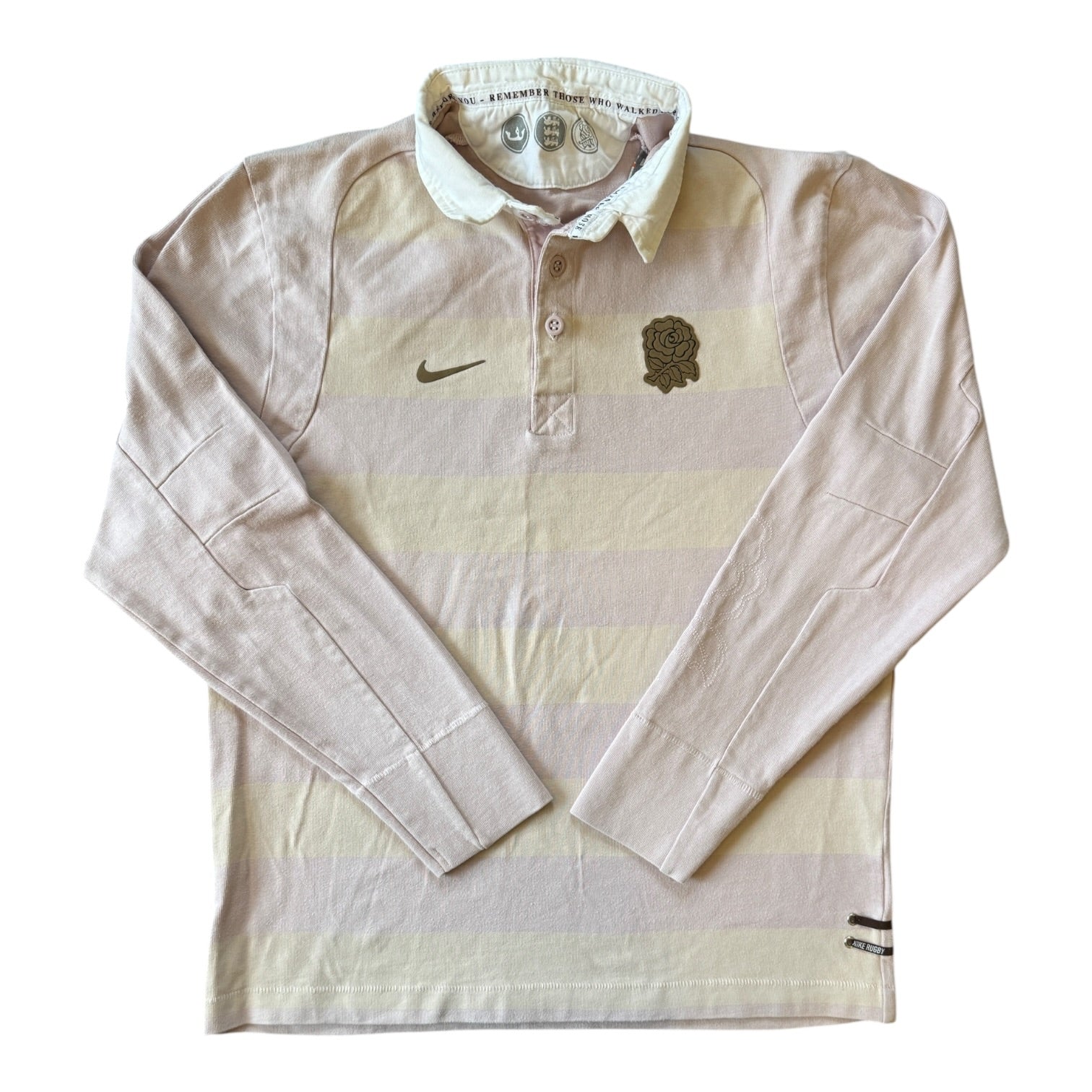 Medium Nike Pink and Cream England Rugby Shirt