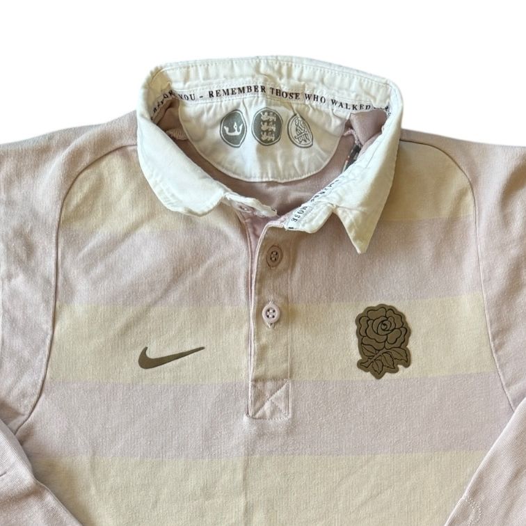 Medium Nike Pink and Cream England Rugby Shirt