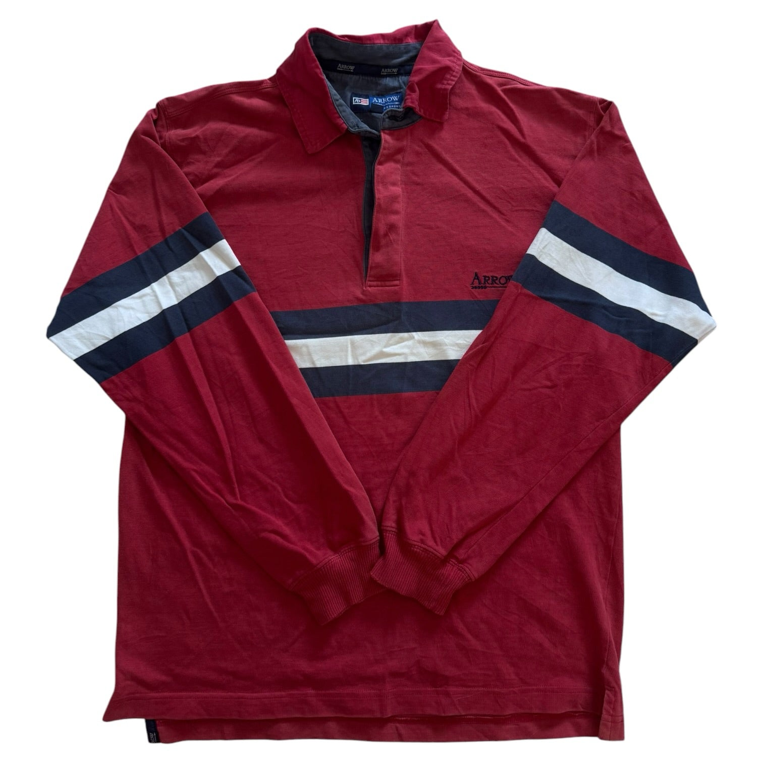 Small Arrow Red and Navy Rugby Shirt