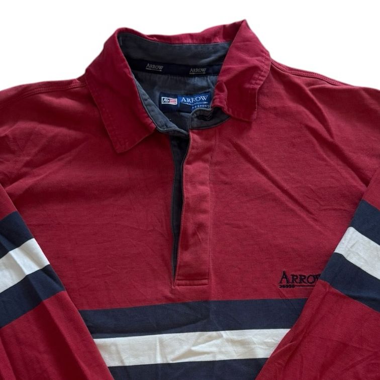 Small Arrow Red and Navy Rugby Shirt