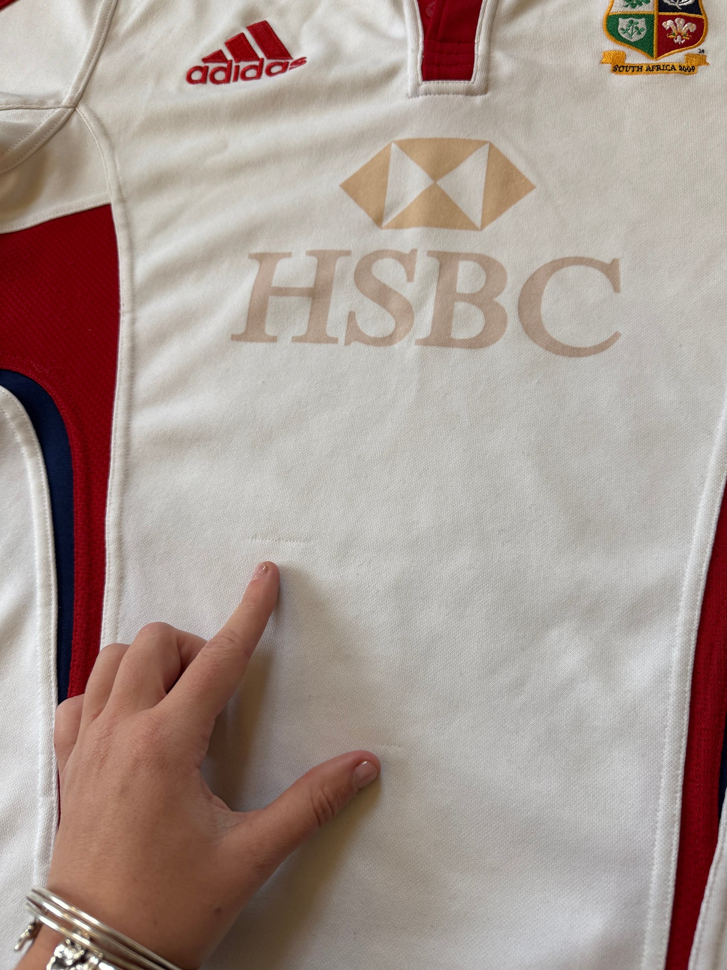 Large Adidas 2009 Lions White Rugby Shirt