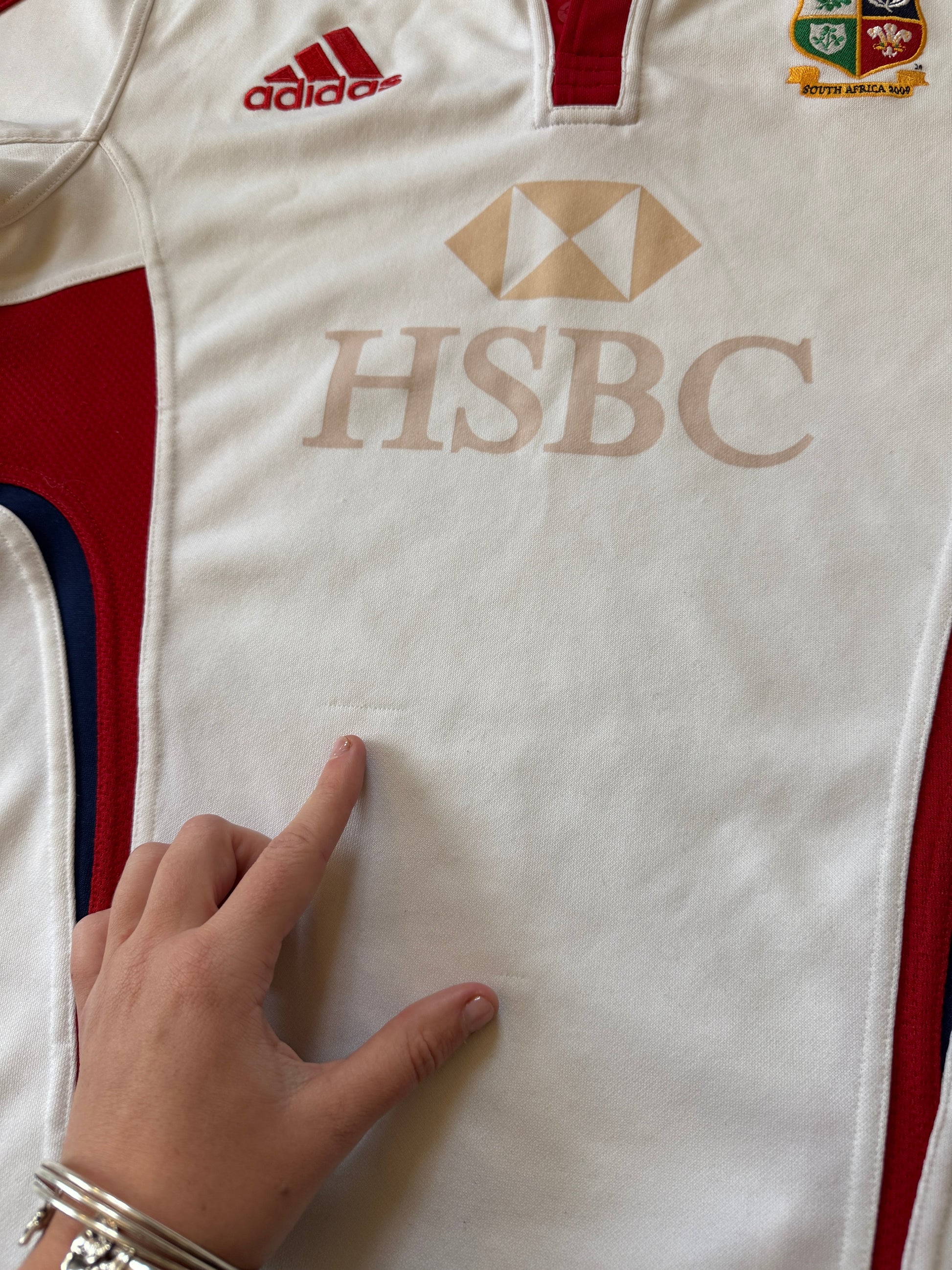 Large Adidas 2009 Lions White Rugby Shirt