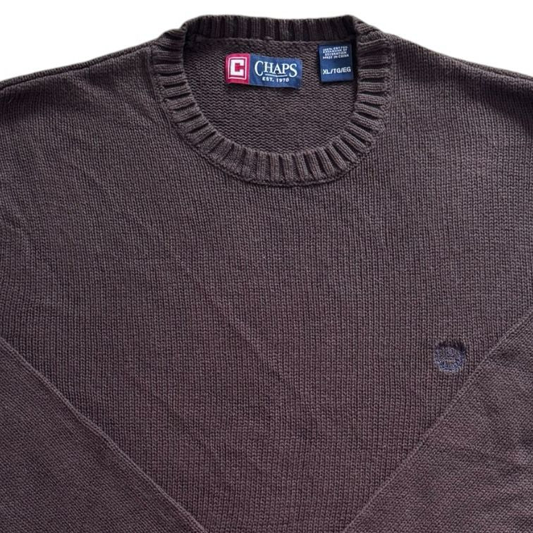 Extra large Chaps Brown Heavy Knitted Jumper