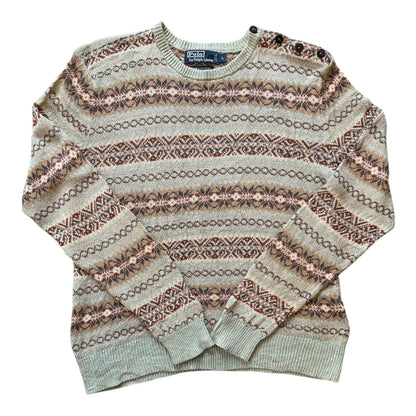 Woman's Large Ralph Lauren Green Fair Isle Knitted Jumper