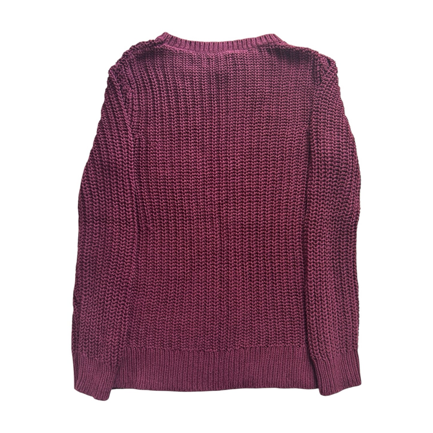 Woman's Medium Nautica Burgundy Red Knitted Ribbed Jumper