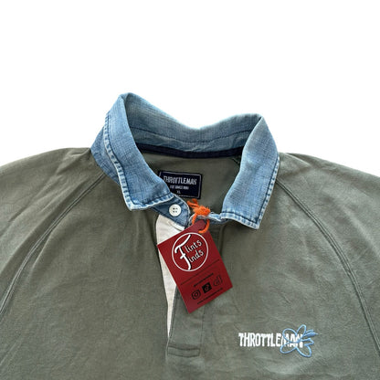 Extra large Throttleman Green Surf Club Rugby Shirt
