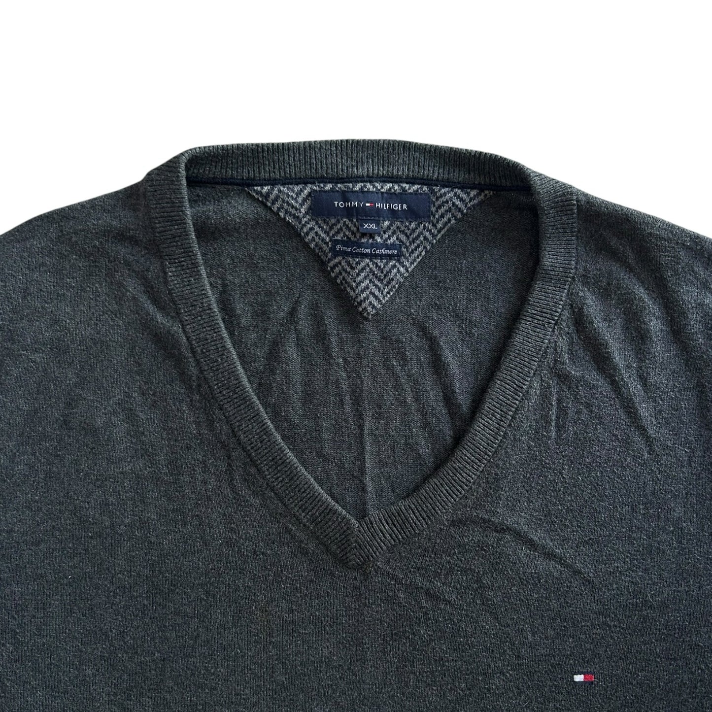 XXL Tommy Hilfiger Dark Grey V-Neck Knitted Jumper