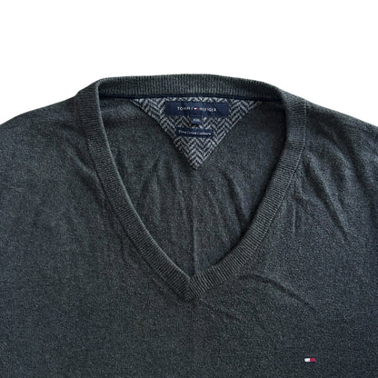XXL Tommy Hilfiger Dark Grey V-Neck Knitted Jumper