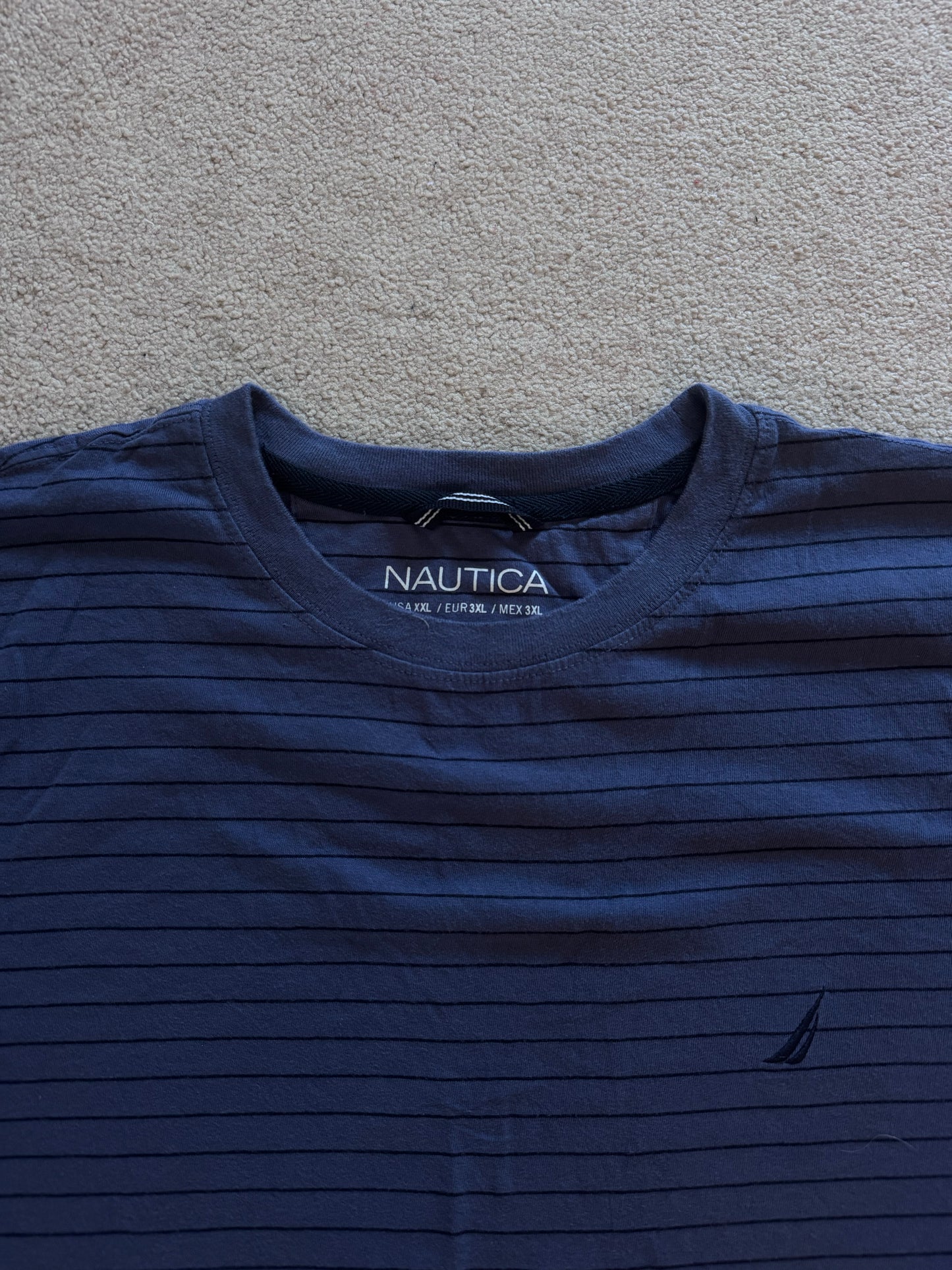 XXL Nautica Blue Striped T-Shirt
