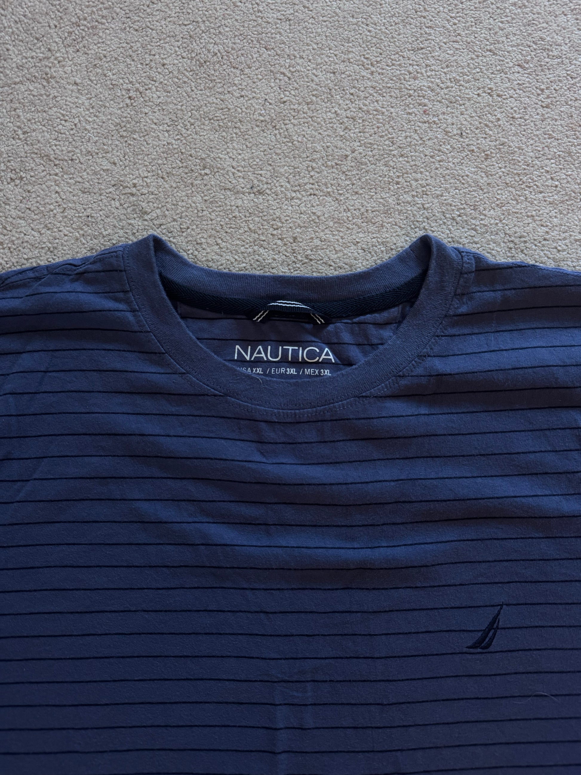 XXL Nautica Blue Striped T-Shirt