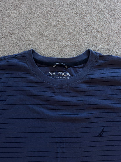 XXL Nautica Blue Striped T-Shirt