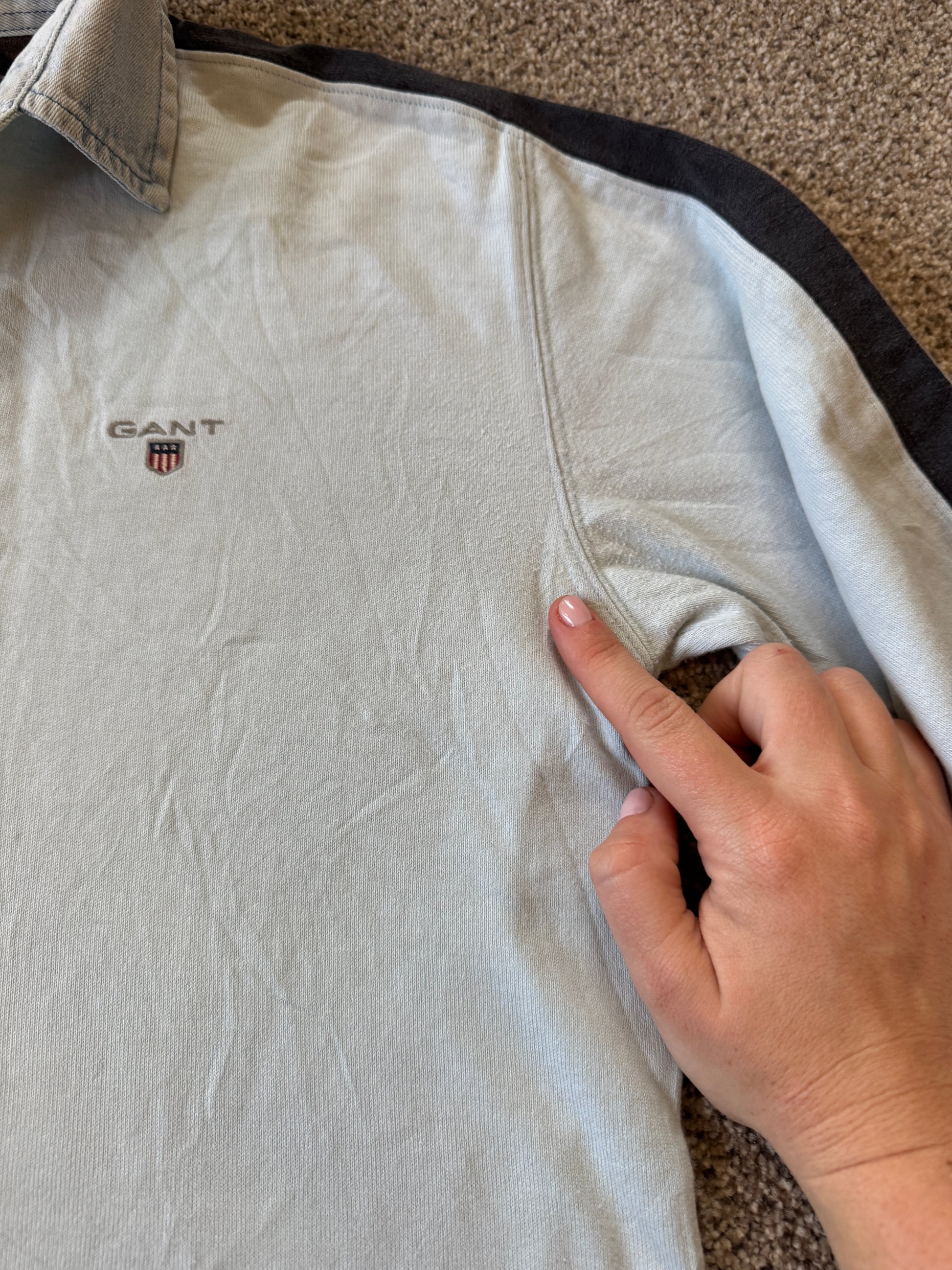 Aged 11-12 Gant Light Blue Rugby Shirt